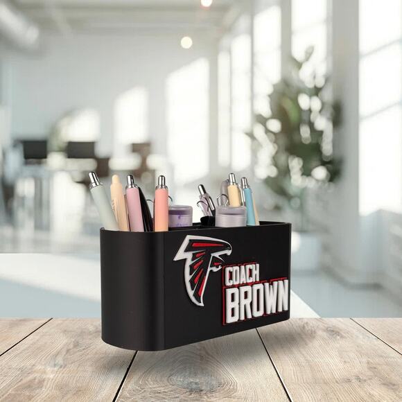 Personalized Falcons Desk Organizer, Custom Falcons Gifts, Gift for Teacher - Picture 5 of 10